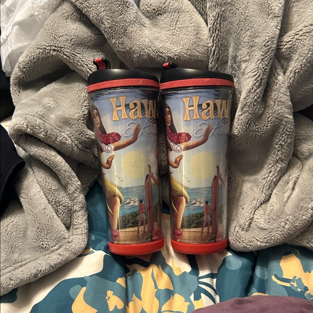 Starbucks Hawaii Surfing Tumbler - Red and Blue